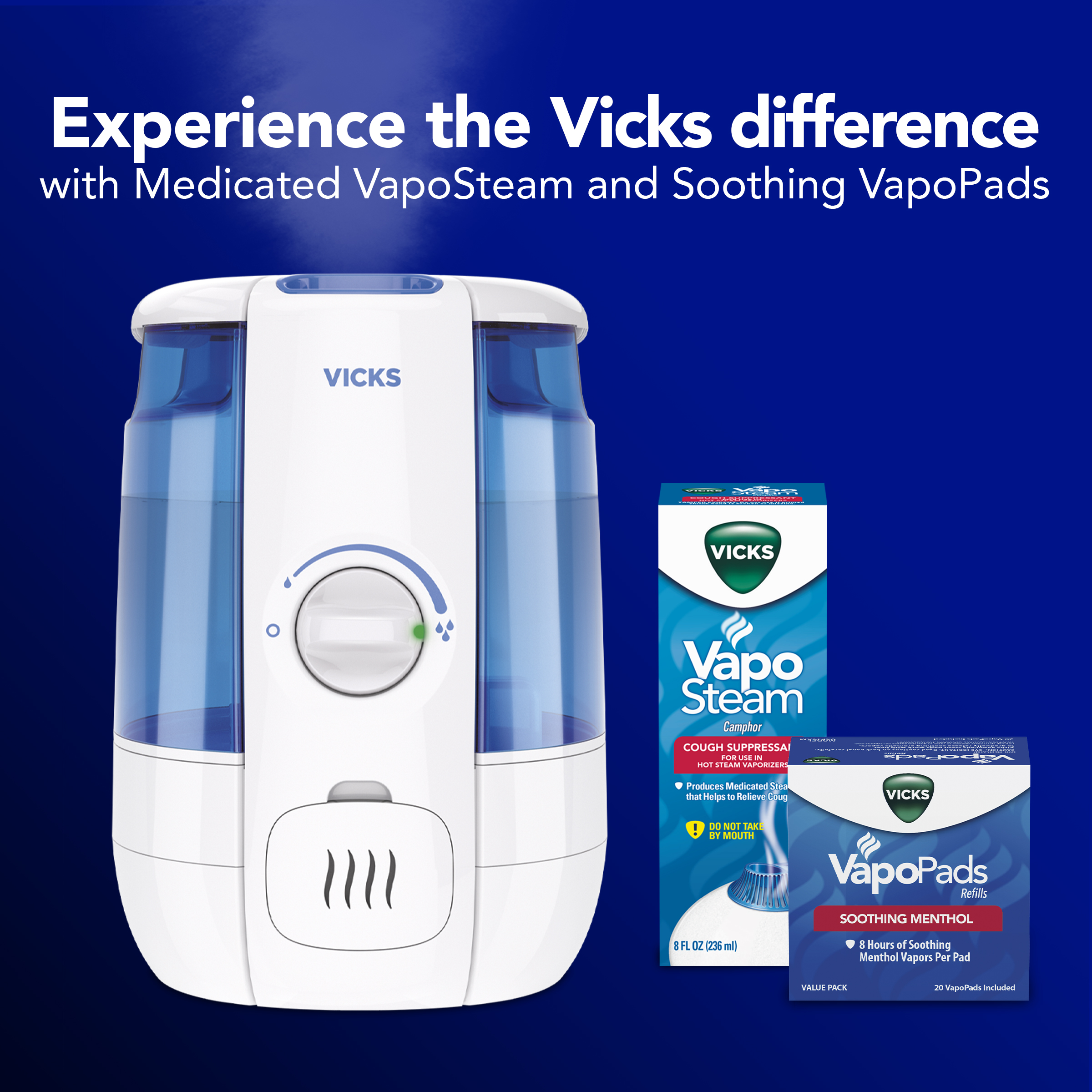 Vicks VapoSteam, For Use in Vicks Vaporizers & Humidifiers - 8 fl